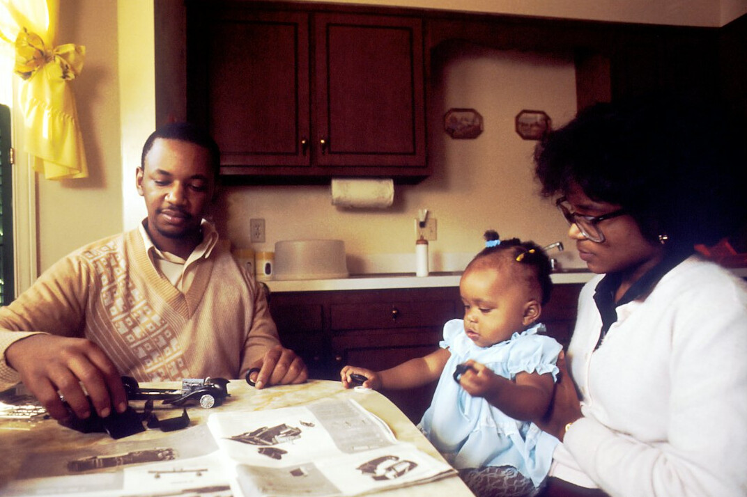 family discussing finances